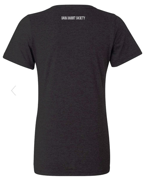 Dark Rabbit Society Women's V-Neck (Dark Gray)