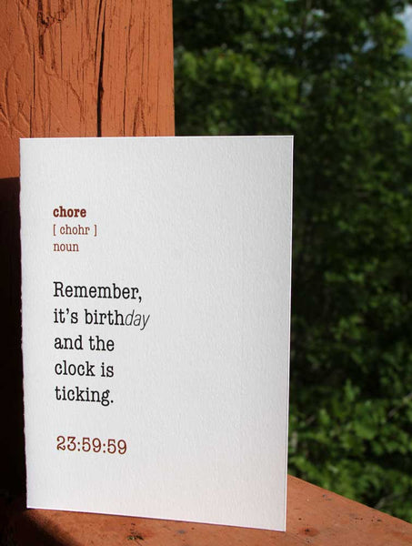 Remember it's birthday and the clock is ticking.