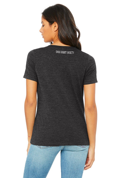 Dark Rabbit Society Women's V-Neck (Dark Gray)