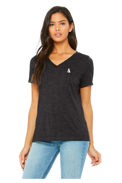Dark Rabbit Society Women's V-Neck (Dark Gray)